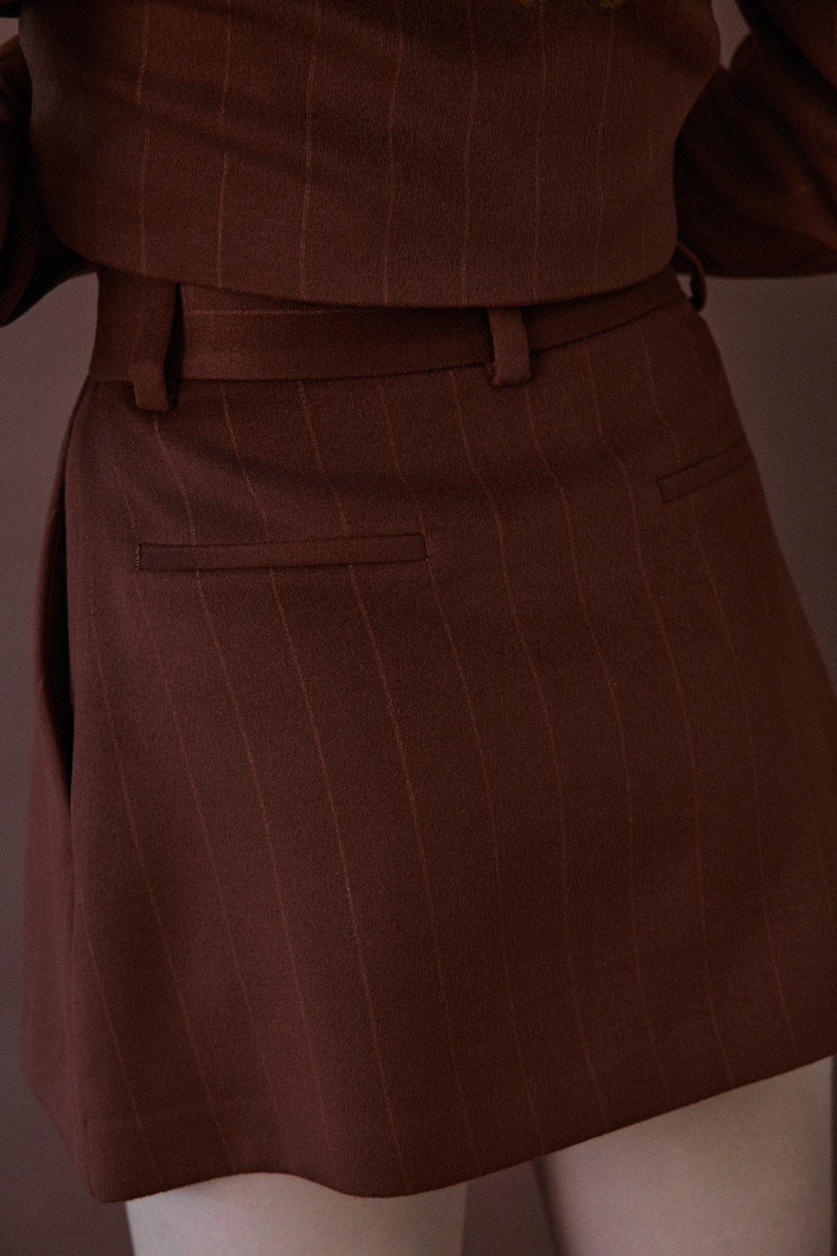 High Waist Striped Tile Mini Skirt