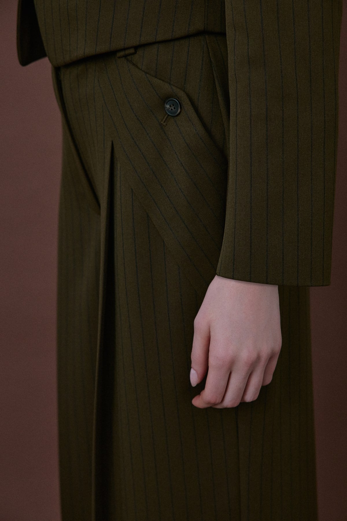 High Waist Striped Wide Leg Trousers