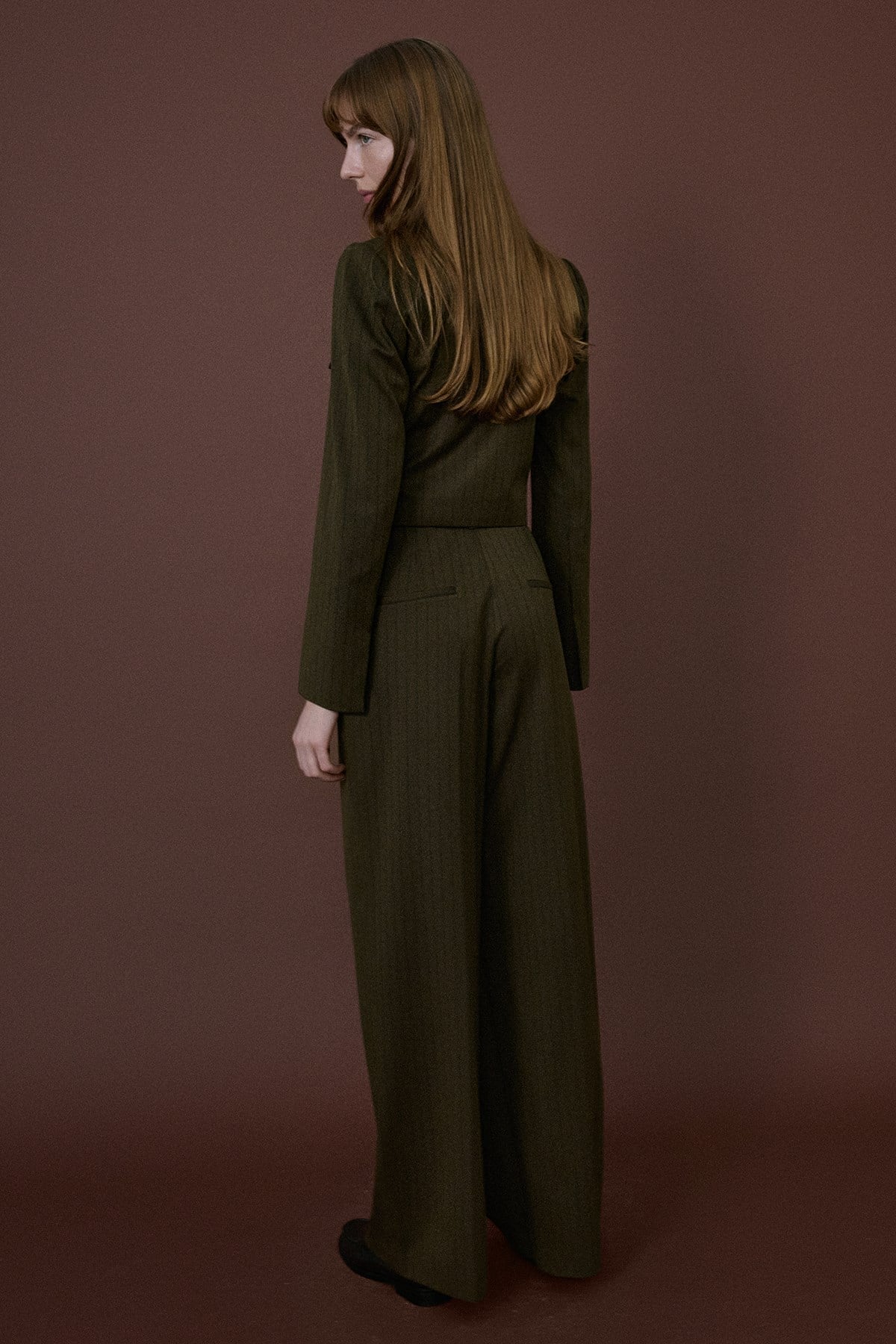 High Waist Striped Wide Leg Trousers