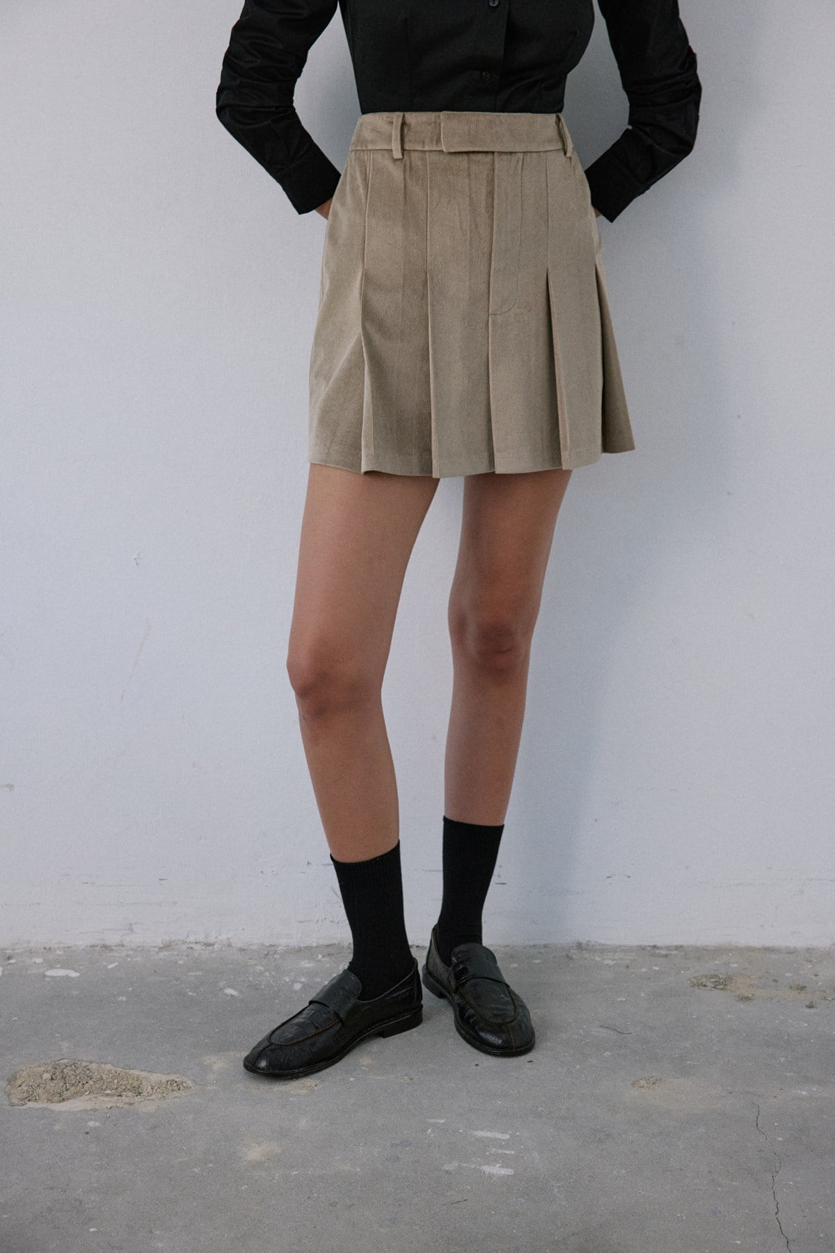 High Waist Velvet Mini Skirt
