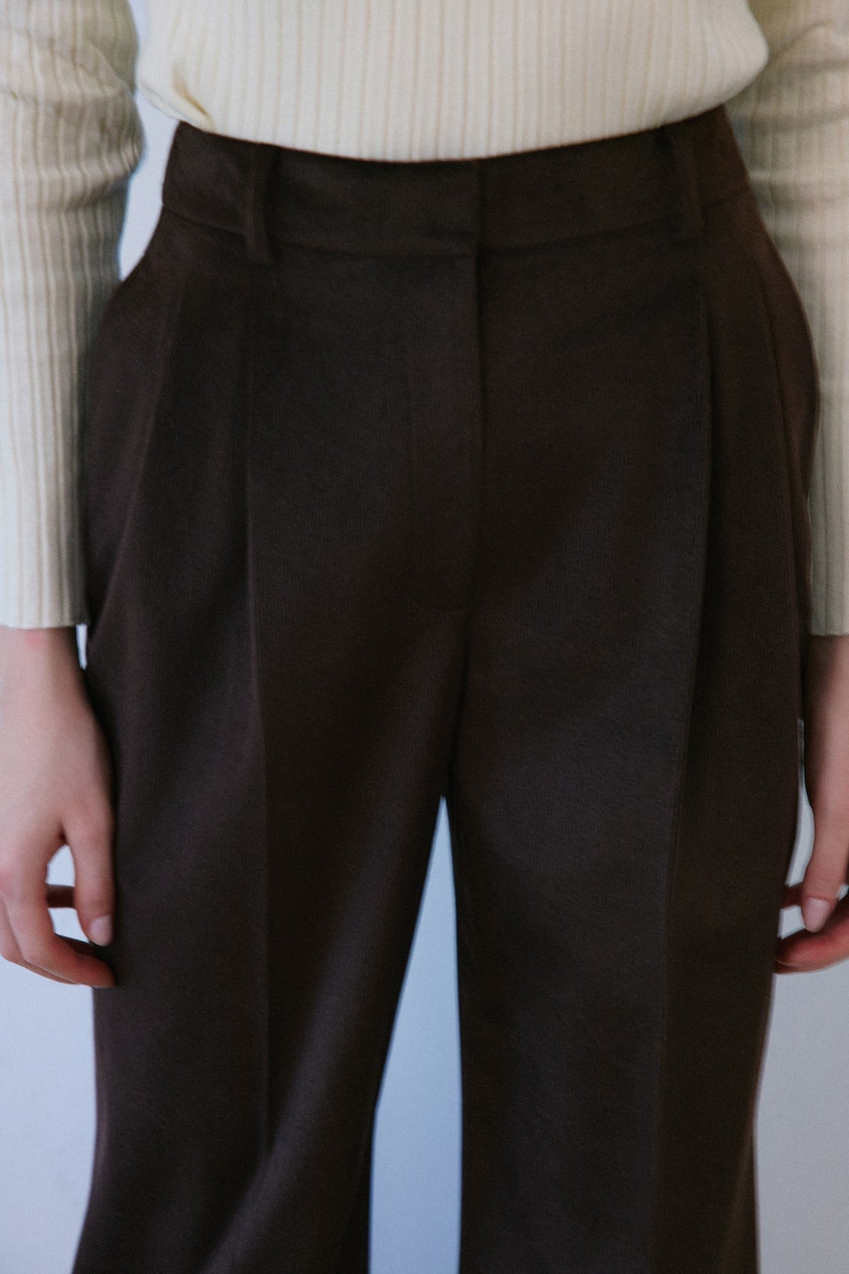 High Waist Velvet Wide Leg Trousers