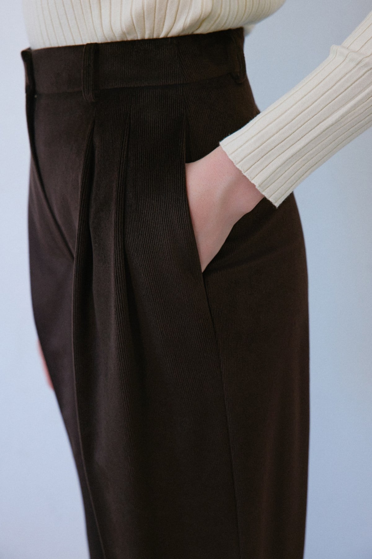 High Waist Velvet Wide Leg Trousers