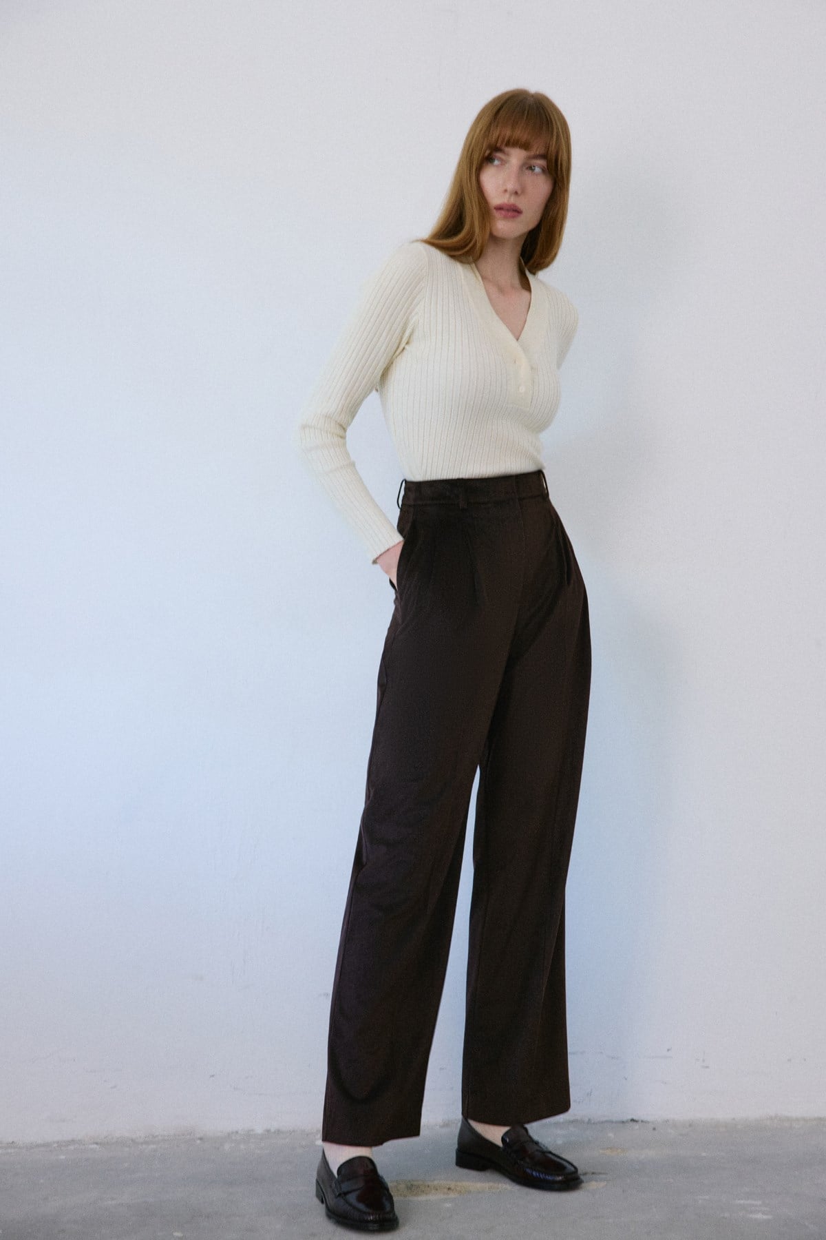 High Waist Velvet Wide Leg Trousers