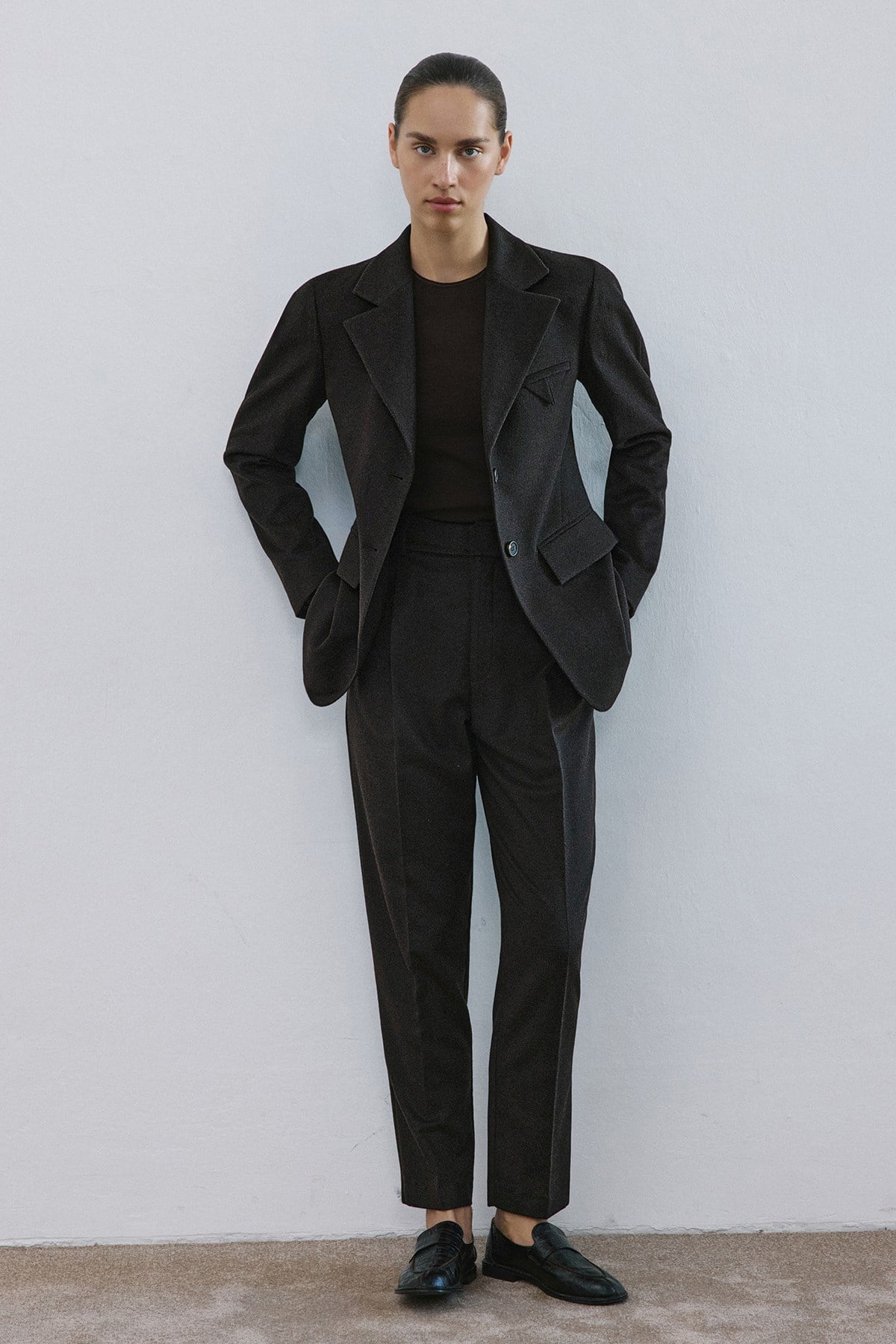 Lapel Collar Lined Long Sleeve Blazer Jacket