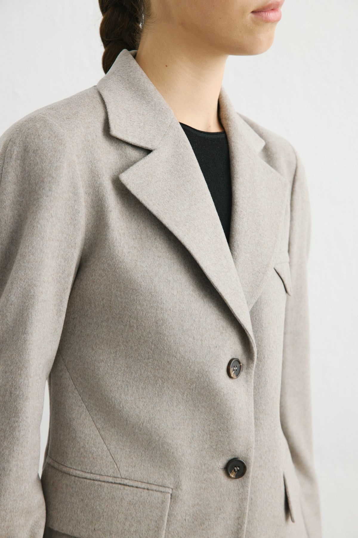 Lapel Collar Lined Long Sleeve Blazer Jacket