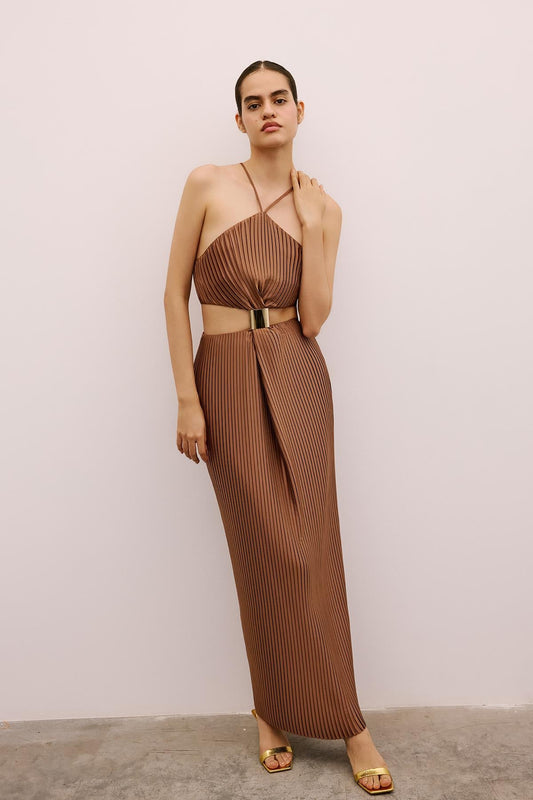 Long Dress with Gold Accessories