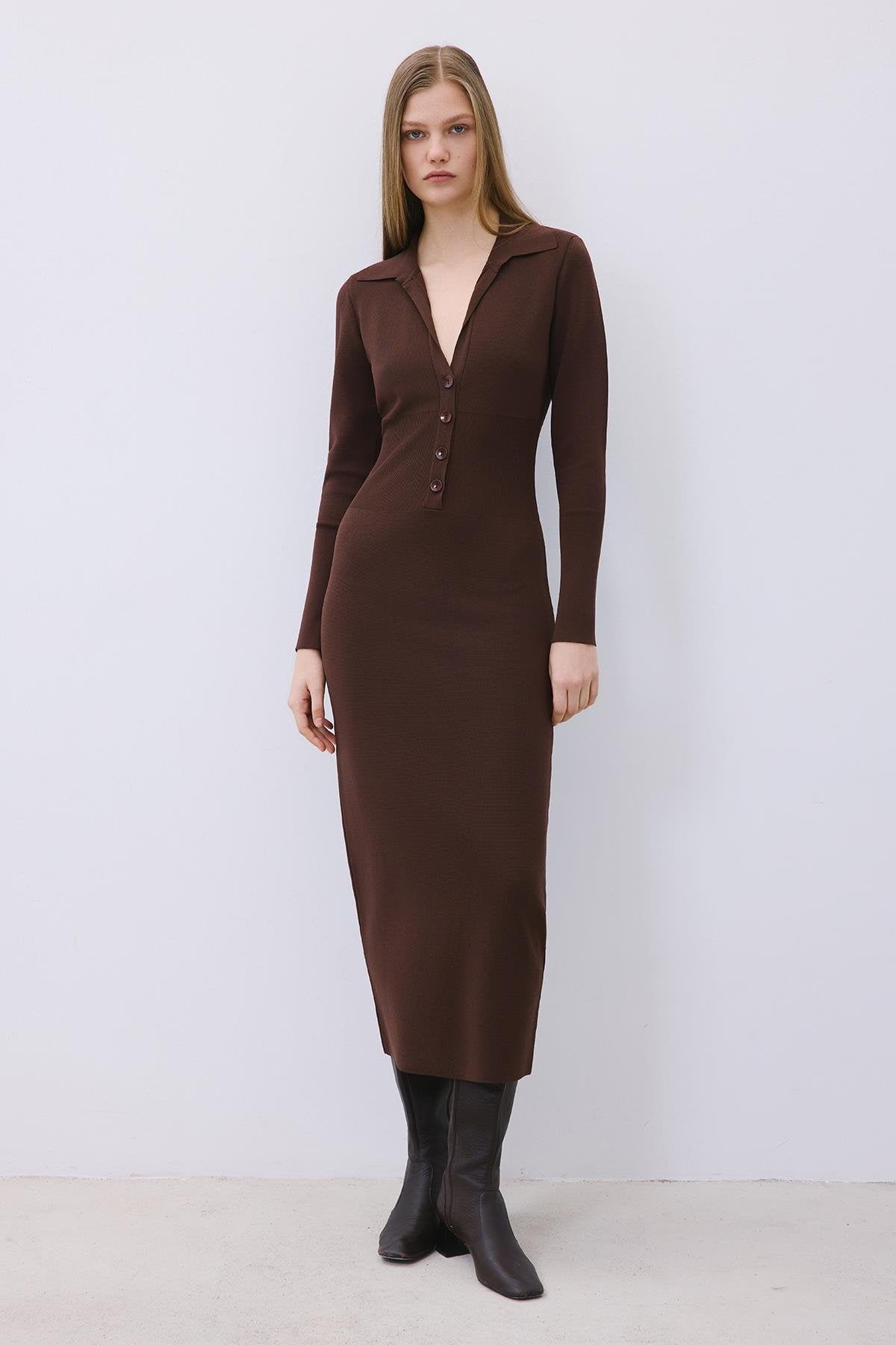 Long Knit Corset Dress