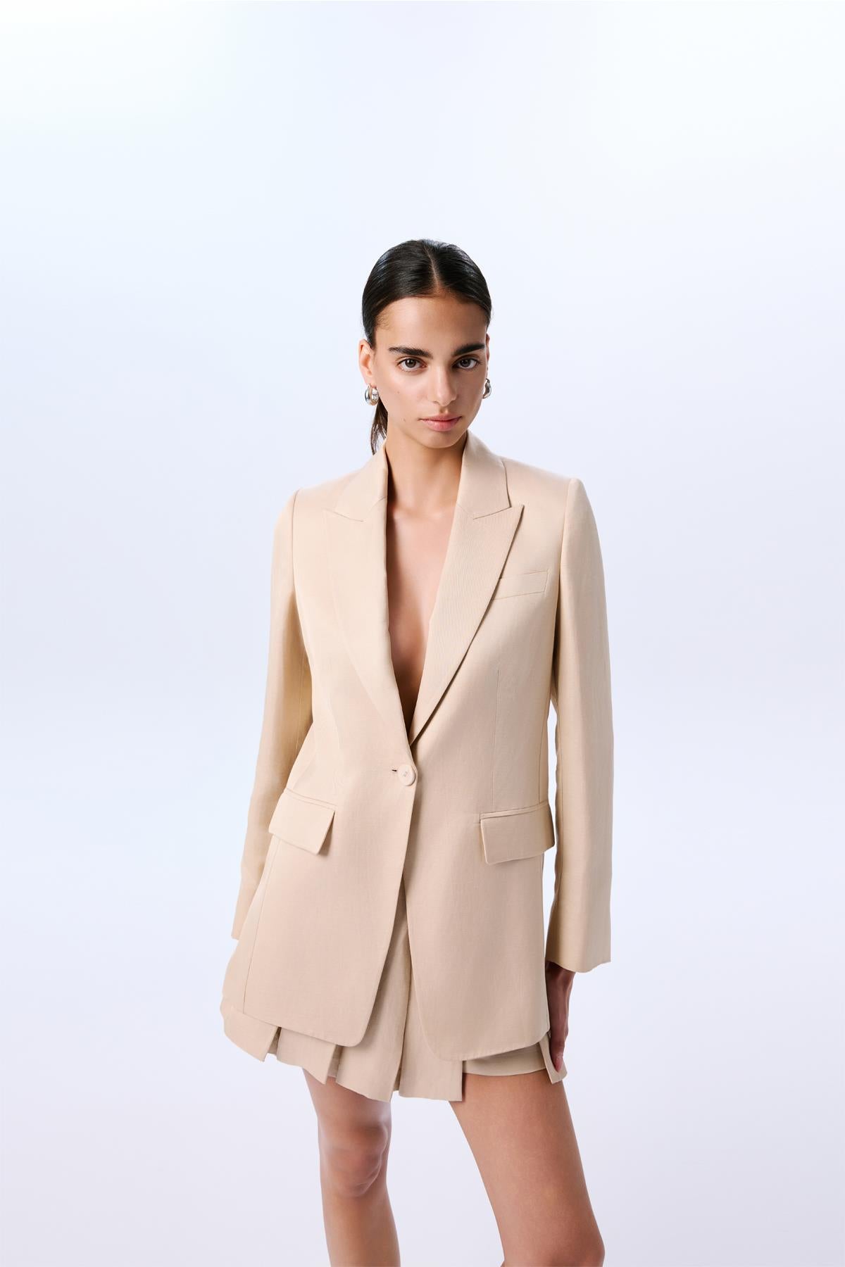 Long Sleeve Linen Jacket