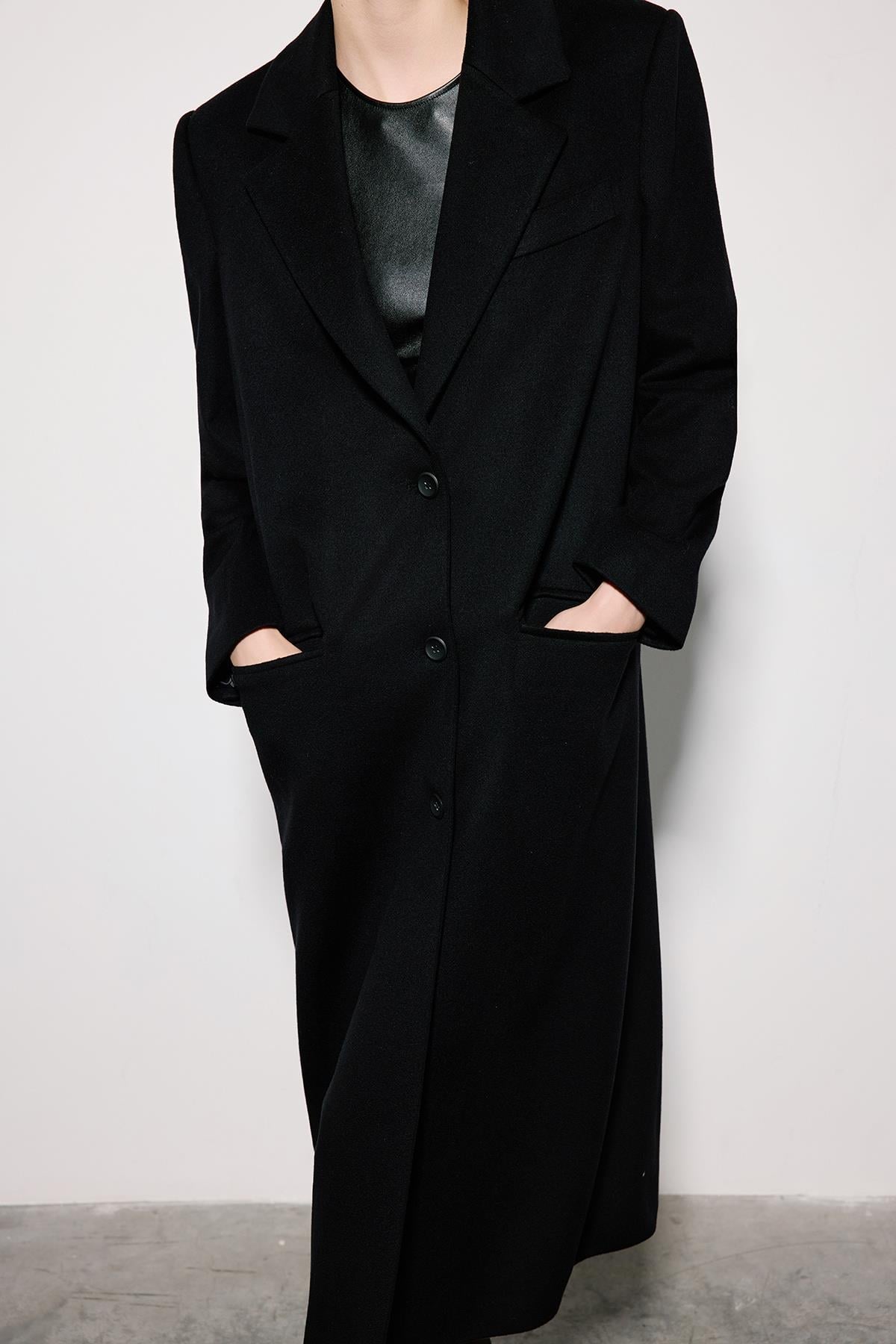 Midi Coat with Jacket Collar