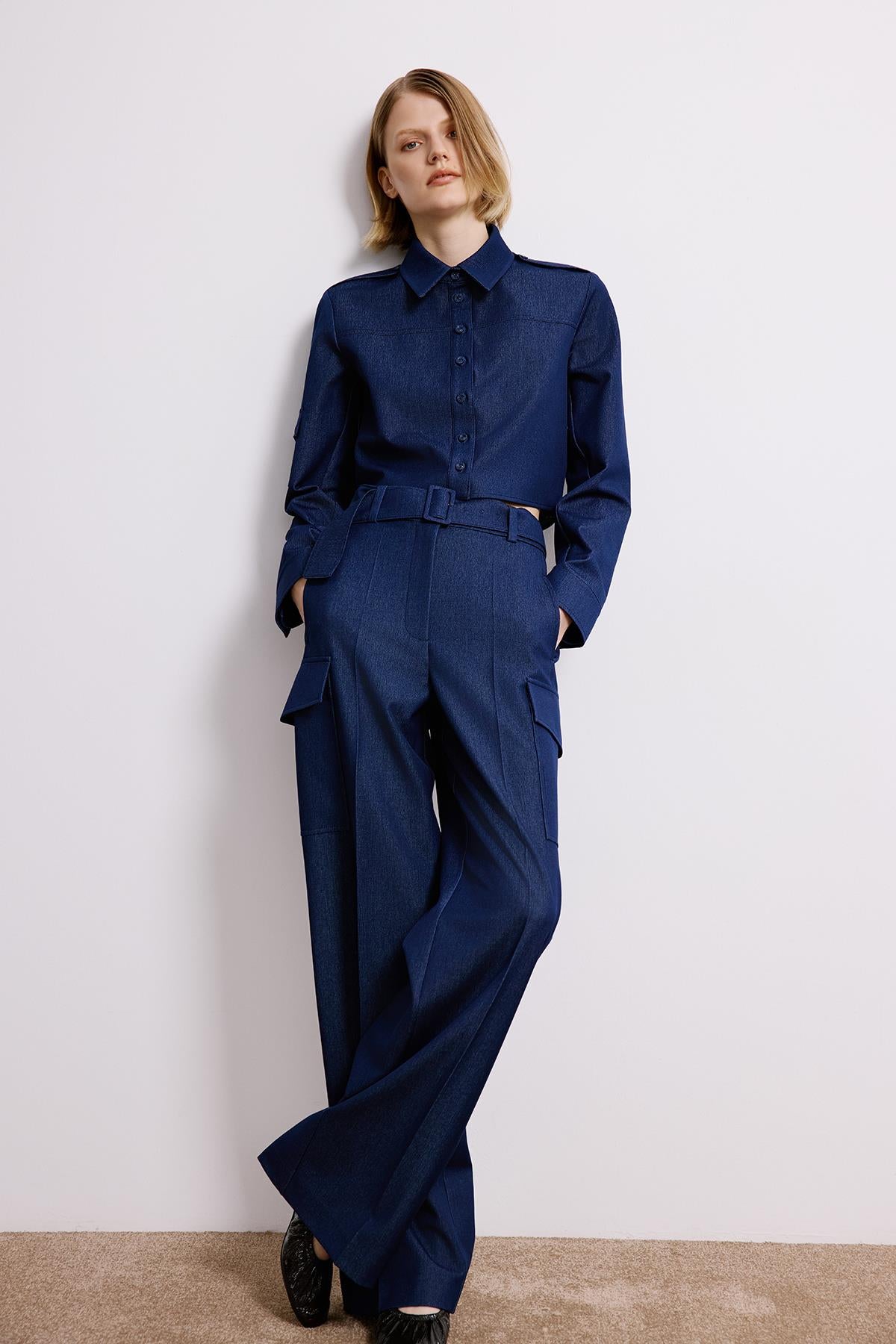 Denim Cargo Trousers