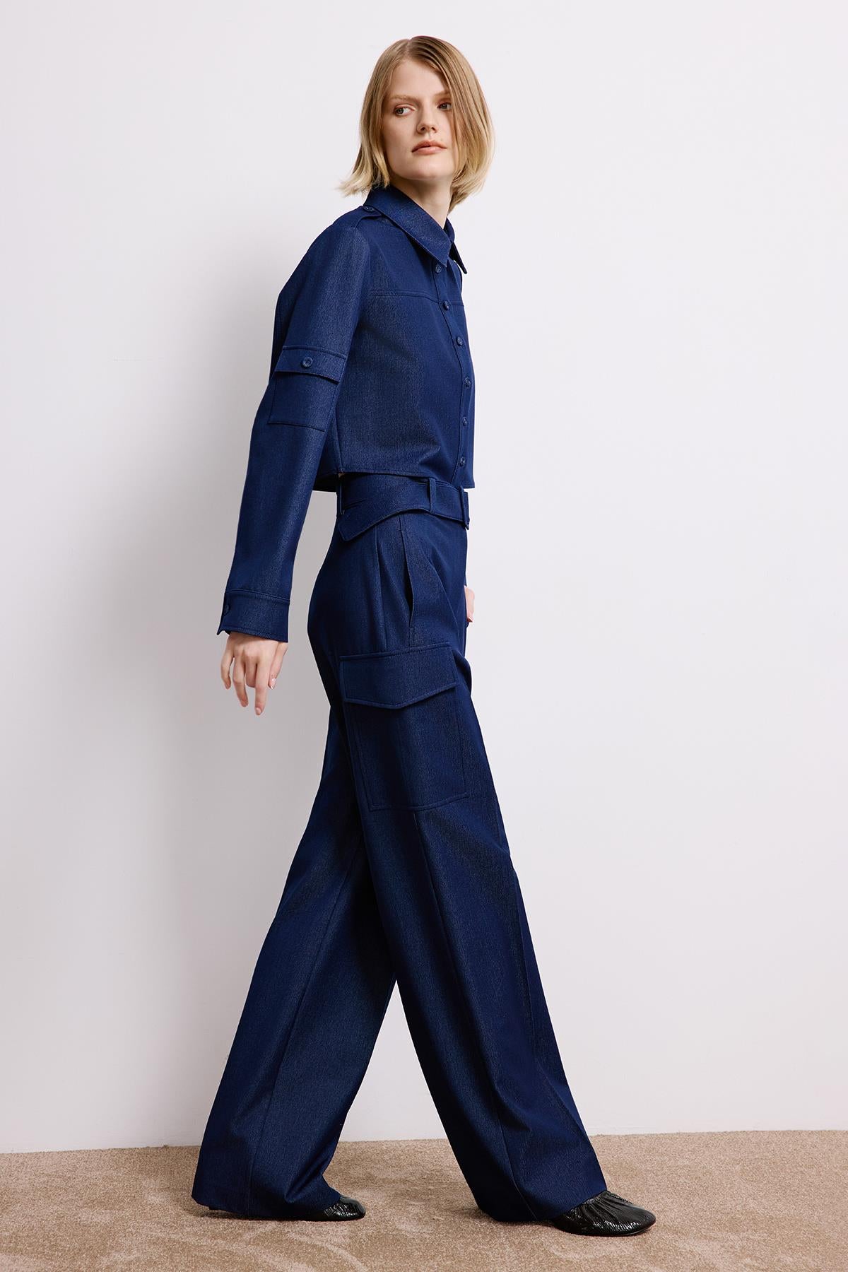 Denim Cargo Trousers