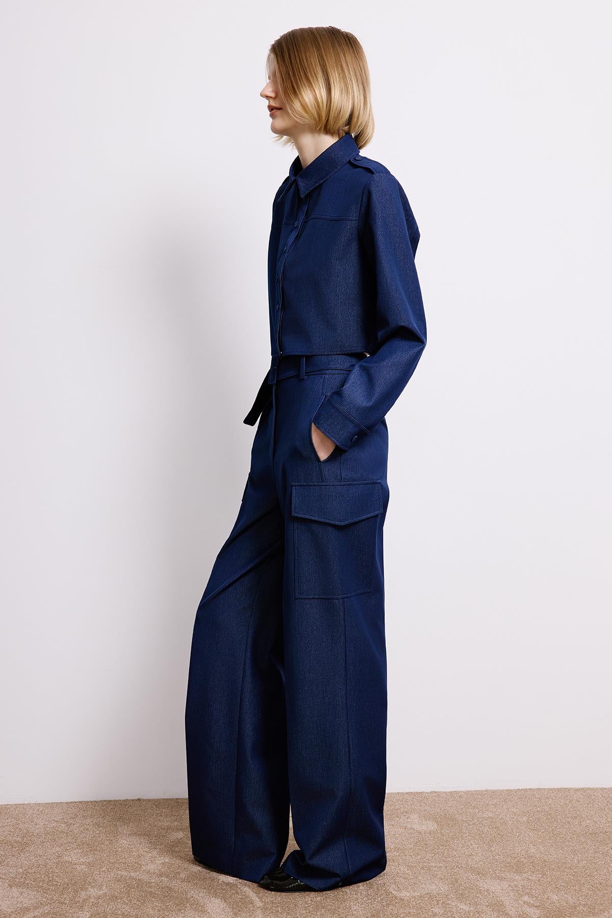 Denim Cargo Trousers