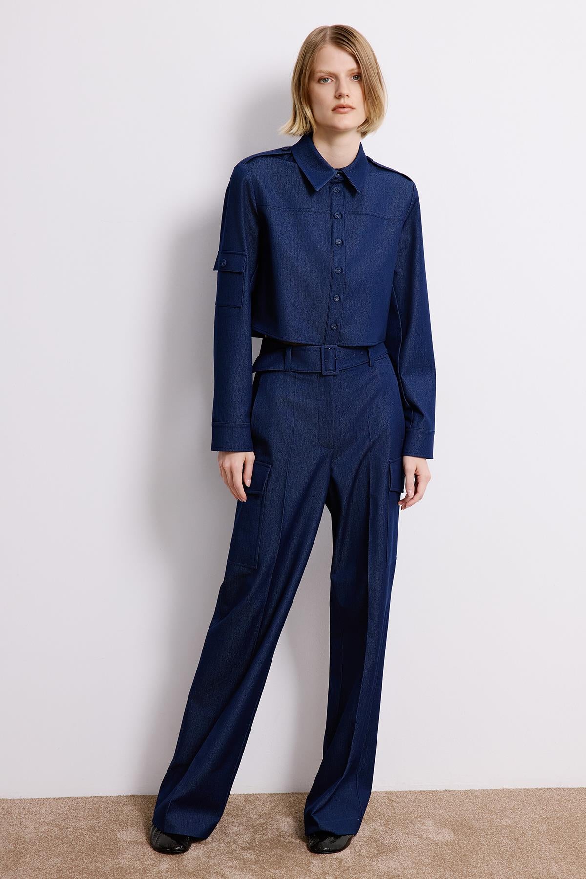 Denim Cargo Trousers