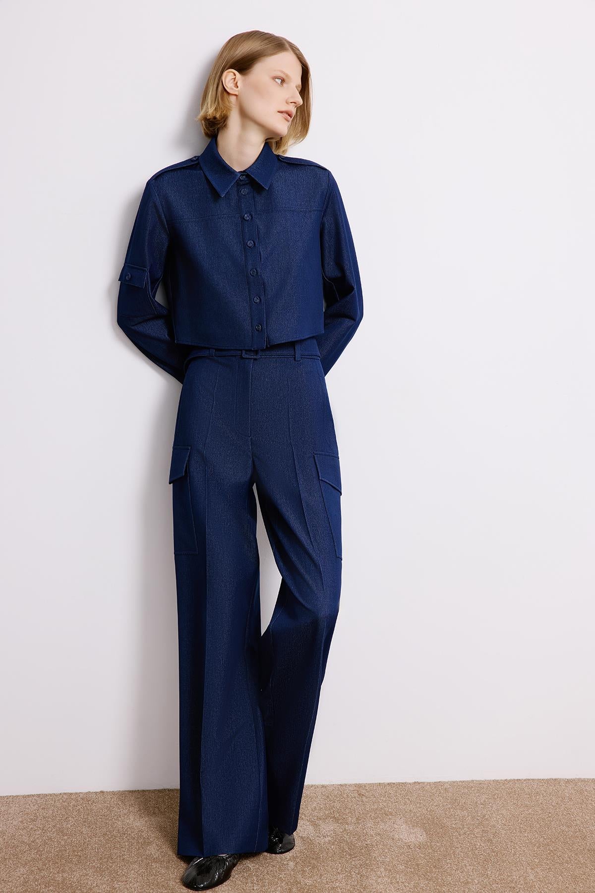 Gray Denim Long Sleeve Shirt