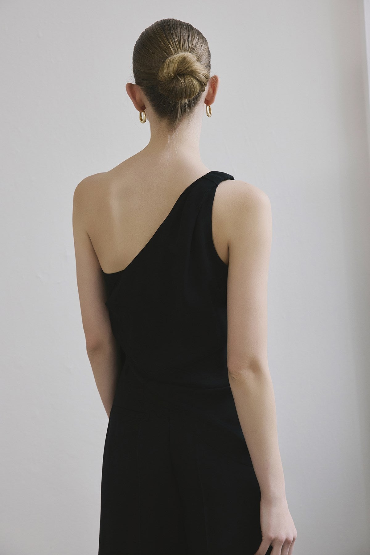 One Shoulder Side Tie Blouse