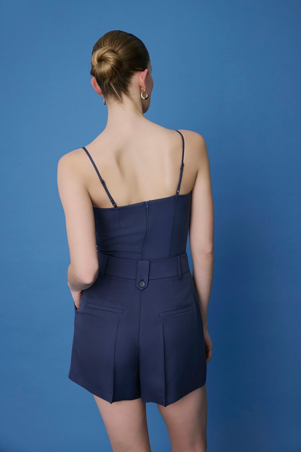 Pleated Side Pocket Shorts