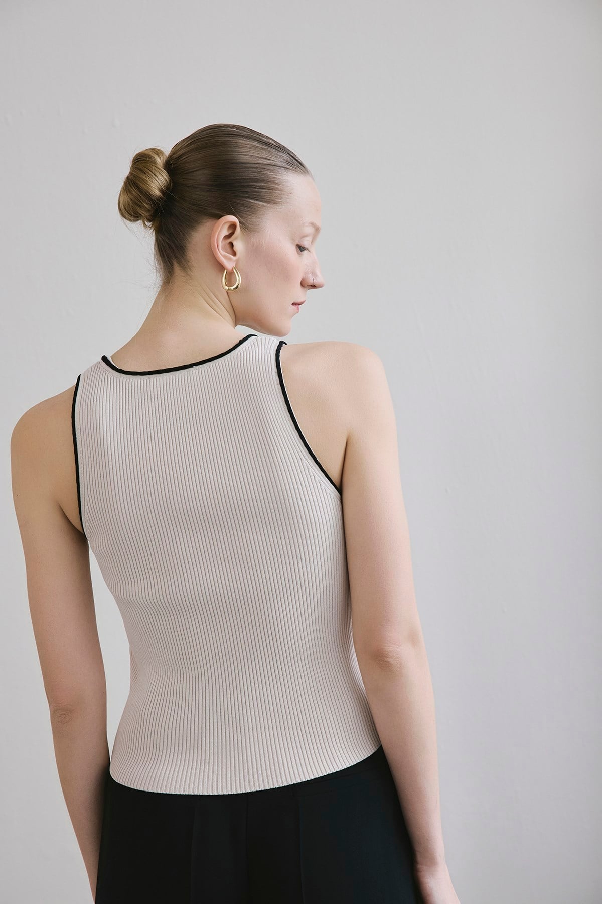Ribbed V-Neck Knit Tank Top