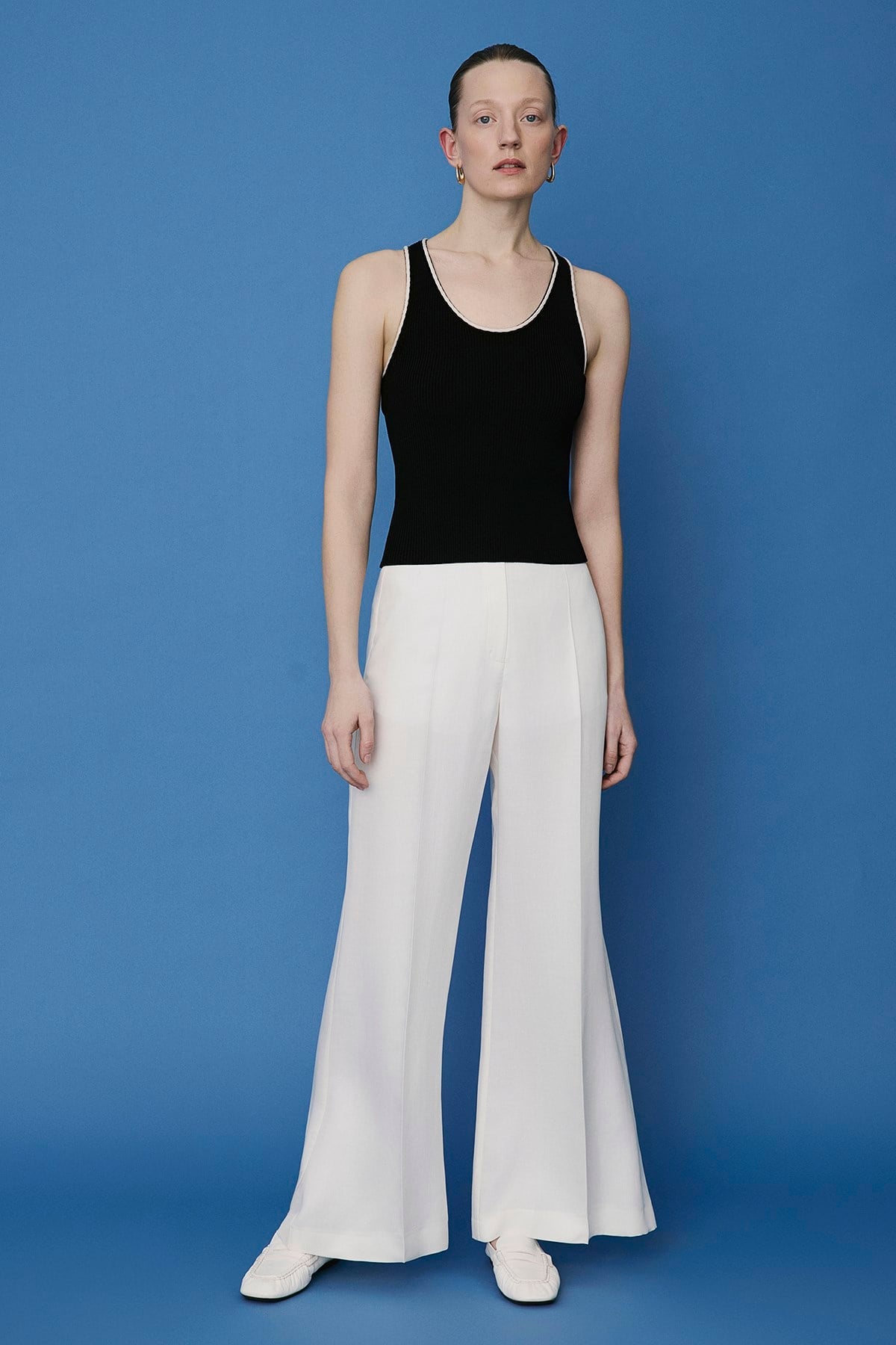 Ribbed V-Neck Knit Tank Top