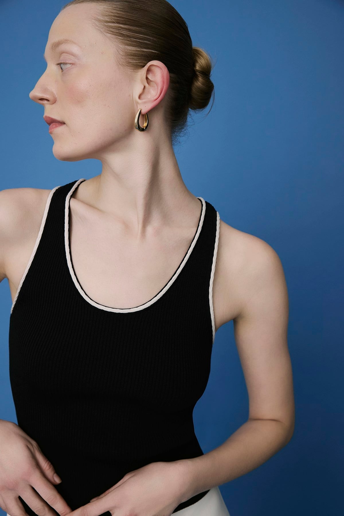 Ribbed V-Neck Knit Tank Top