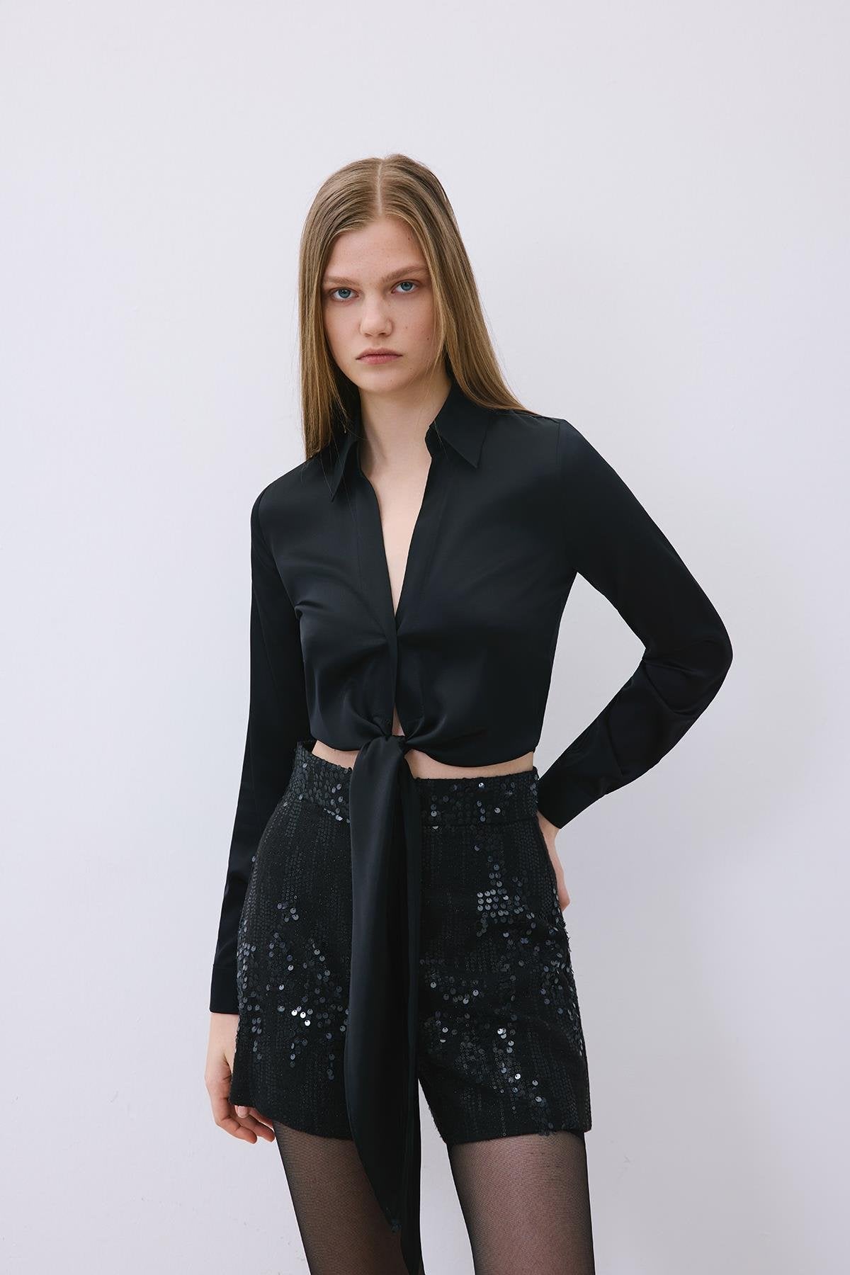 Sequin High Waist Shorts