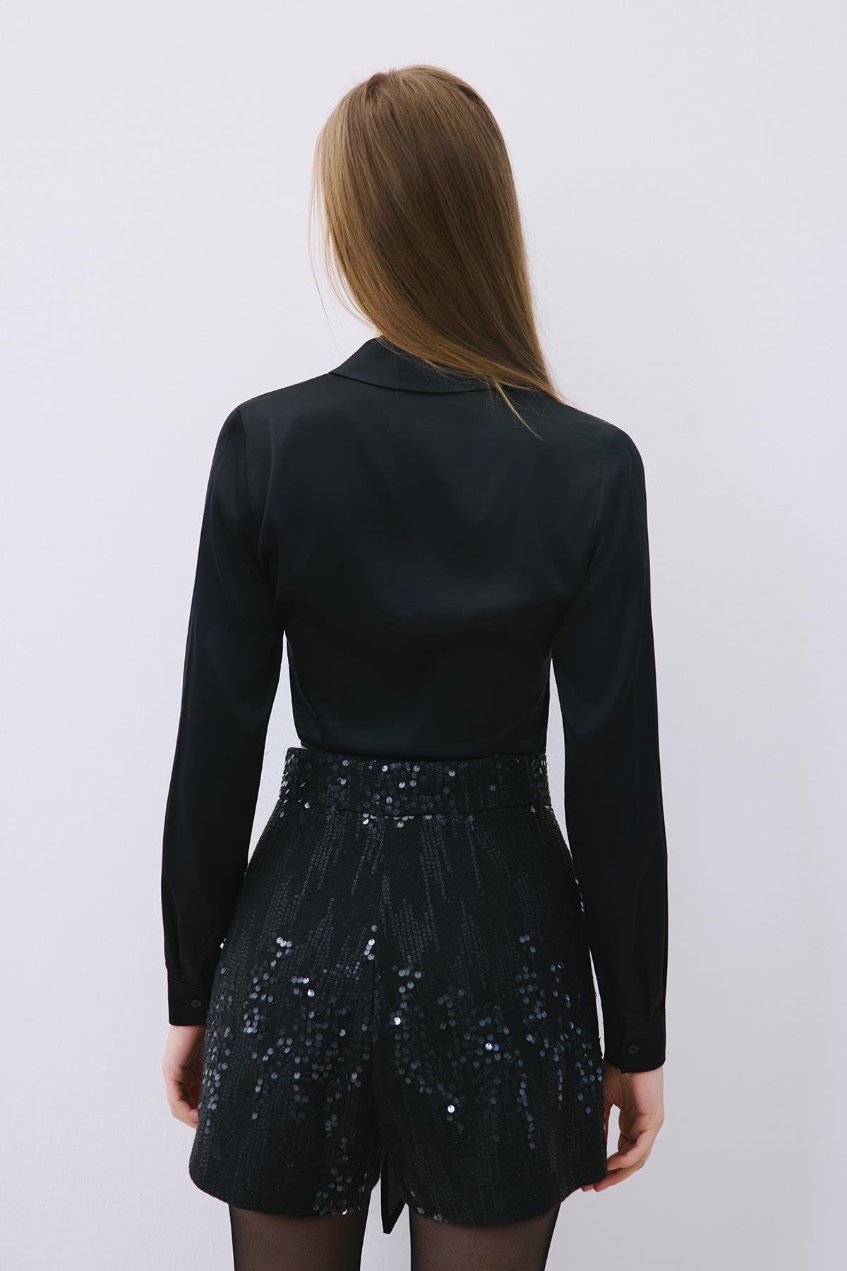 Sequin High Waist Shorts