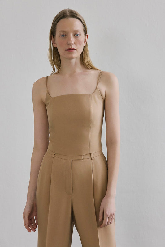Sleeveless Back Zipper Blouse