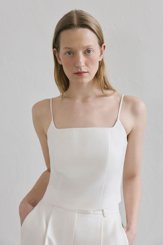 Sleeveless Back Zipper Blouse