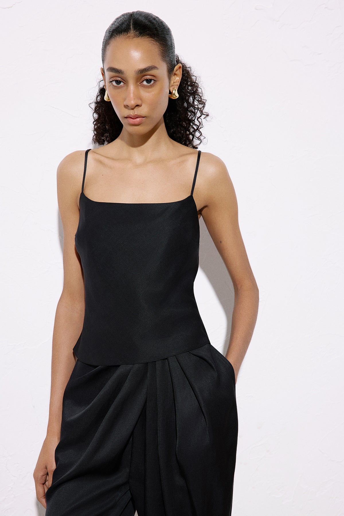Square Neck Thin Strap Blouse