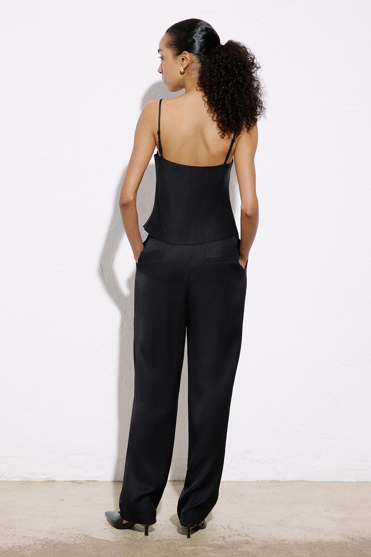 Square Neck Thin Strap Blouse