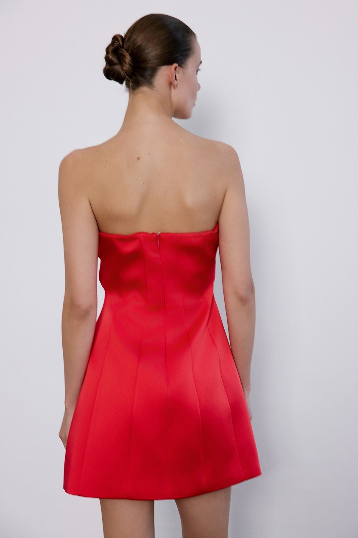 Strapless Bow Detail Mini Dress