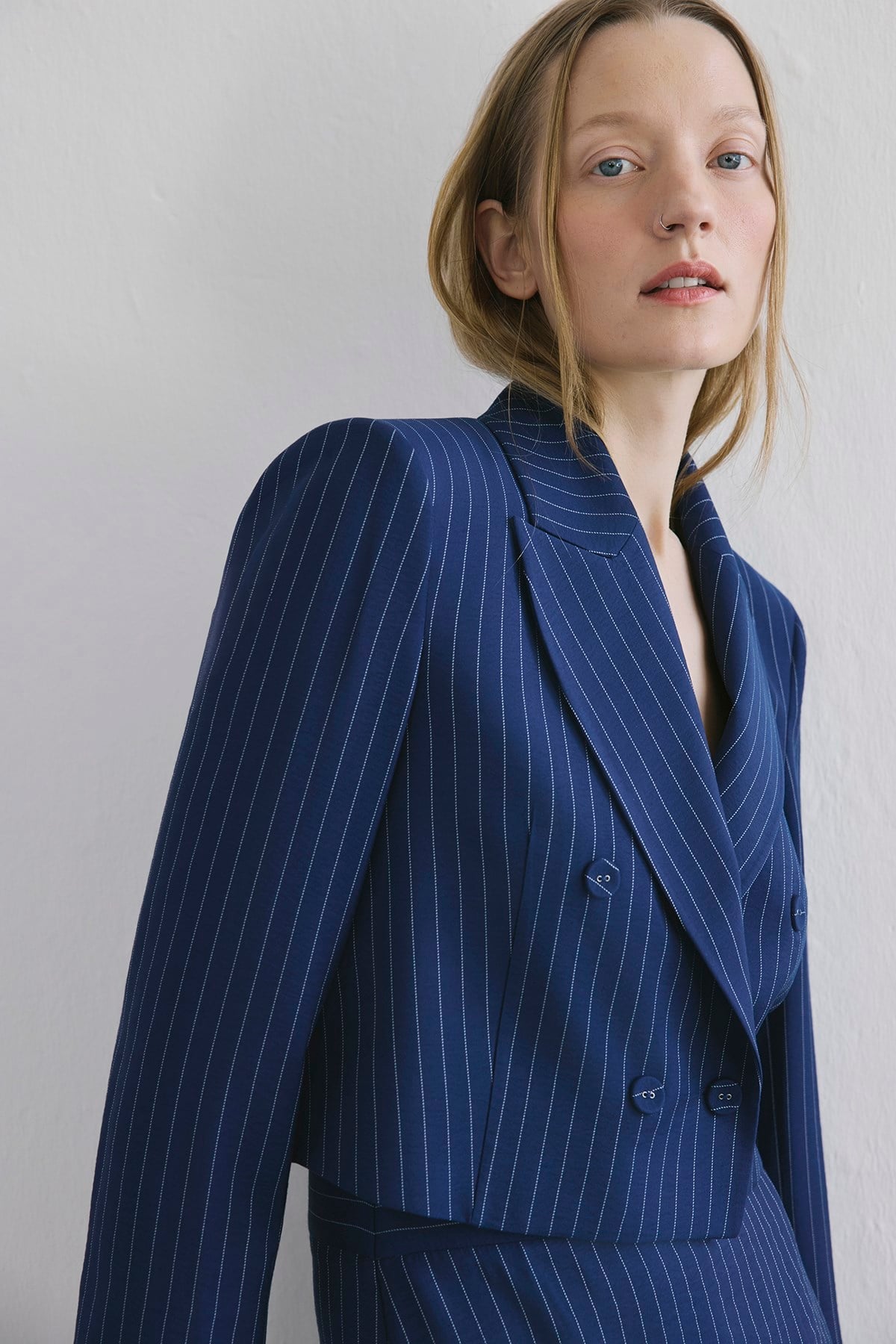 Striped Button Front Jacket