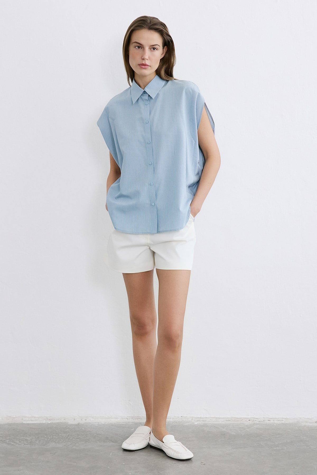 Striped Dropped Sleeve Shirt