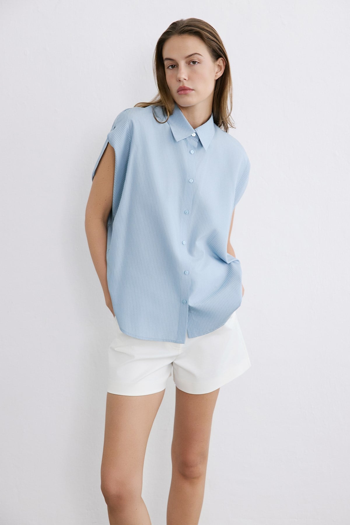 Striped Dropped Sleeve Shirt