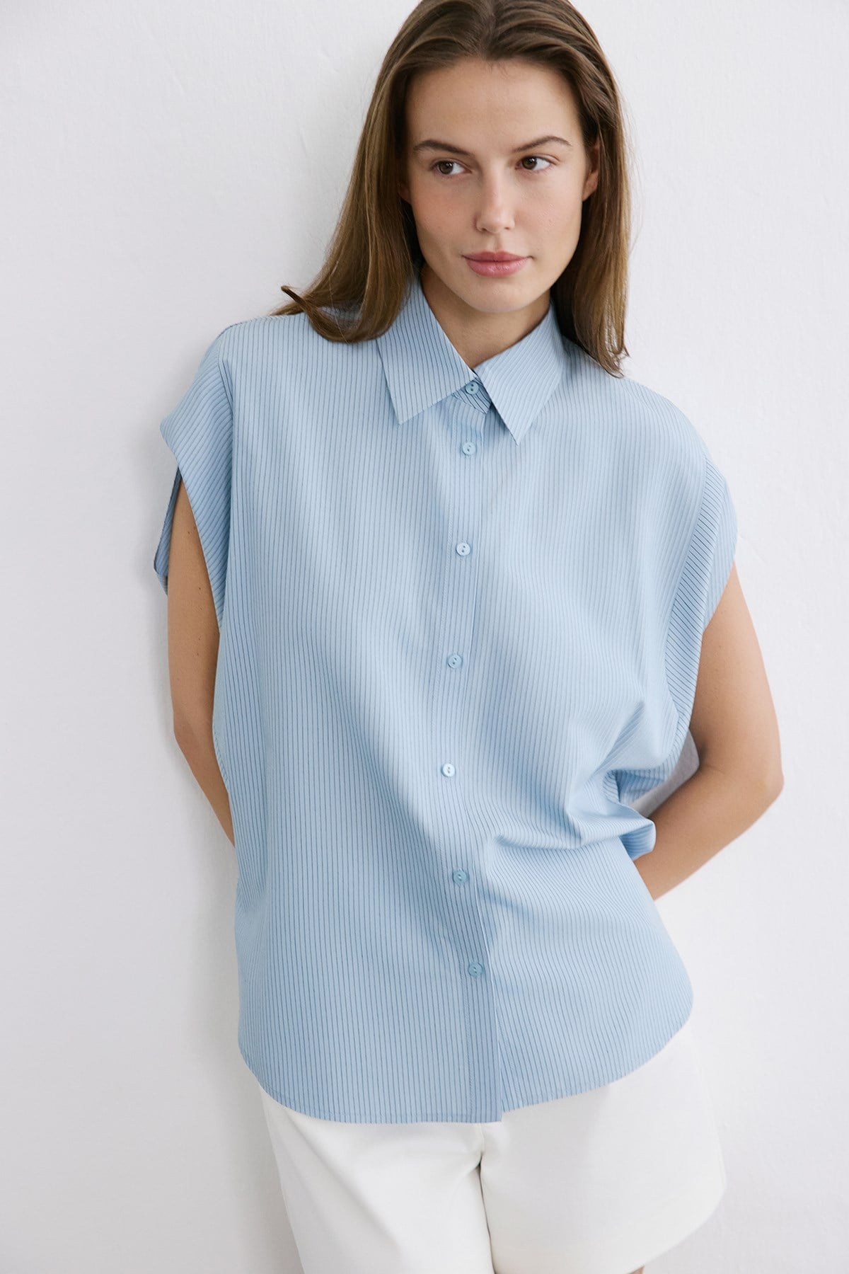 Striped Dropped Sleeve Shirt