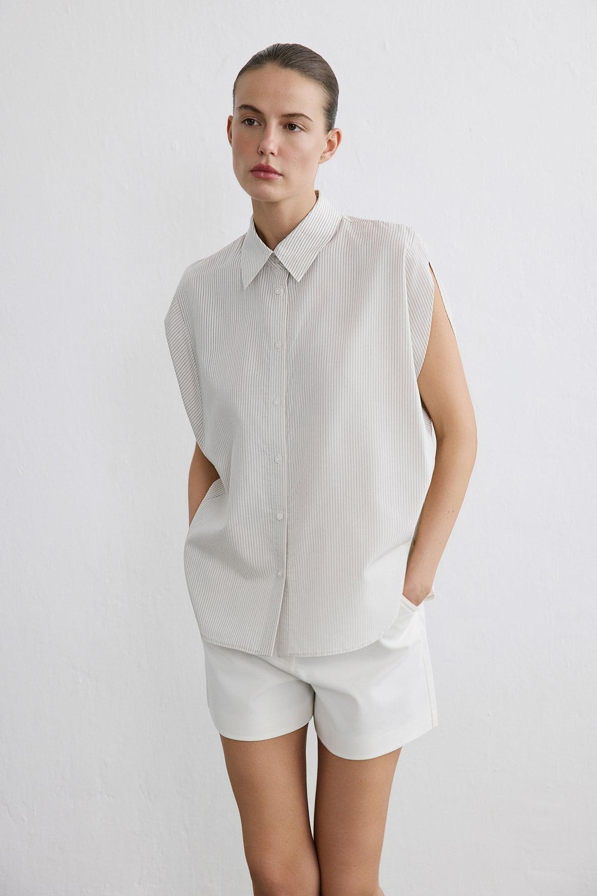 Striped Dropped Sleeve Shirt