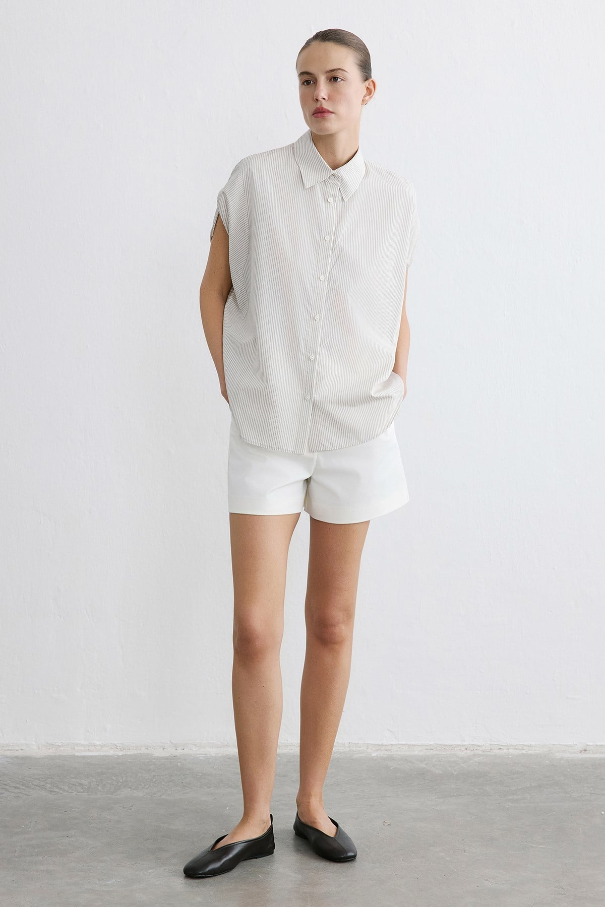 Striped Dropped Sleeve Shirt