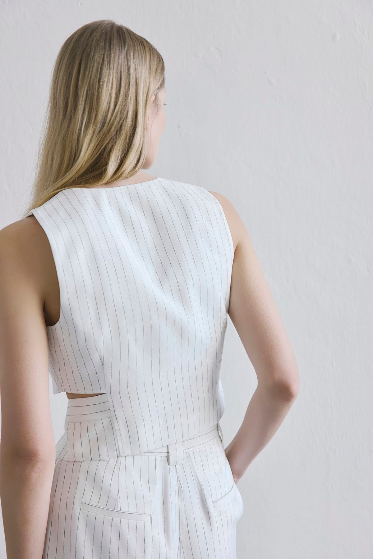 Striped Flap Pocket Vest
