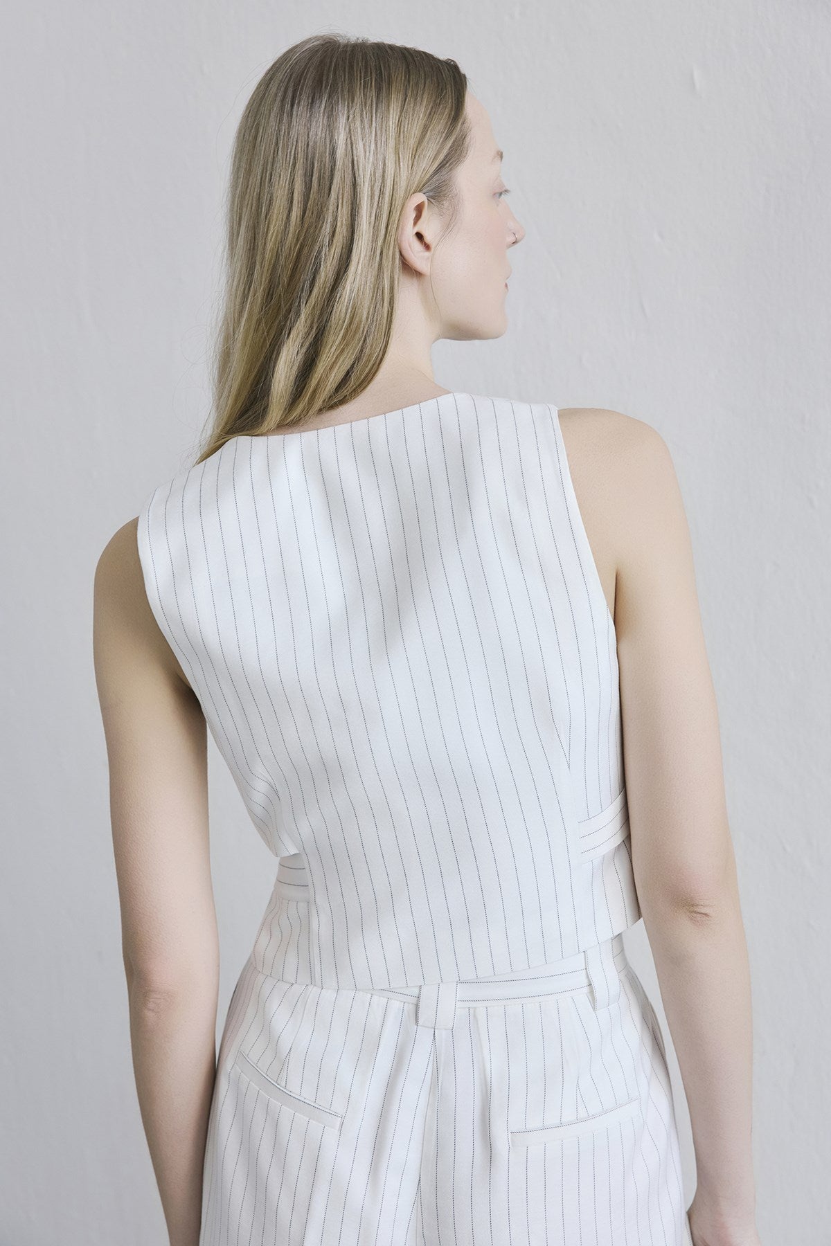 Striped Flap Pocket Vest