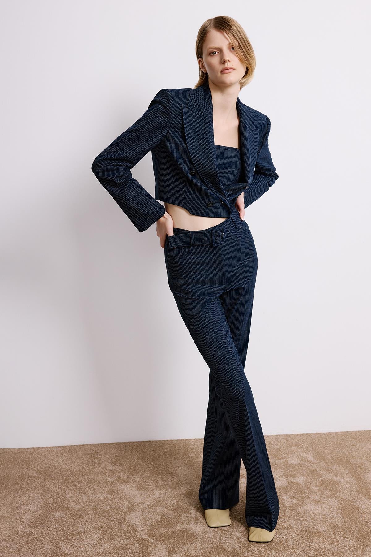 Striped Flared Trousers