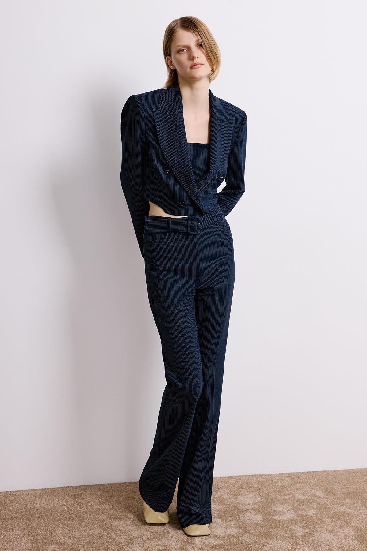 Striped Flared Trousers