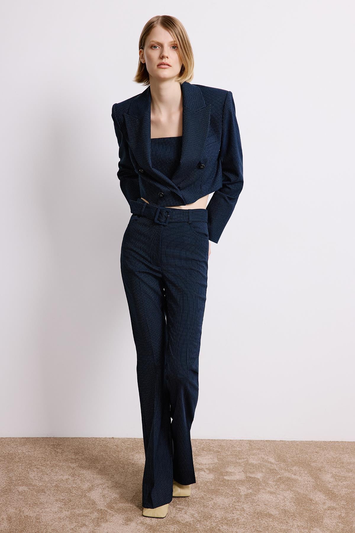 Striped Flared Trousers