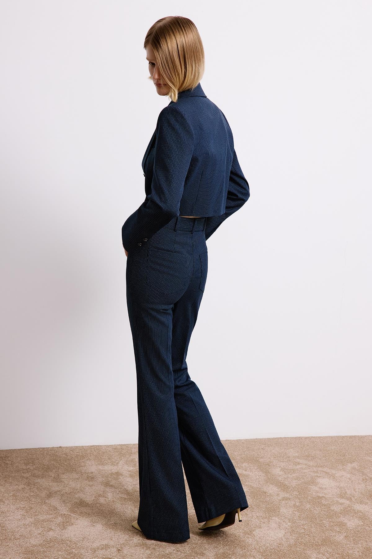 Striped Flared Trousers