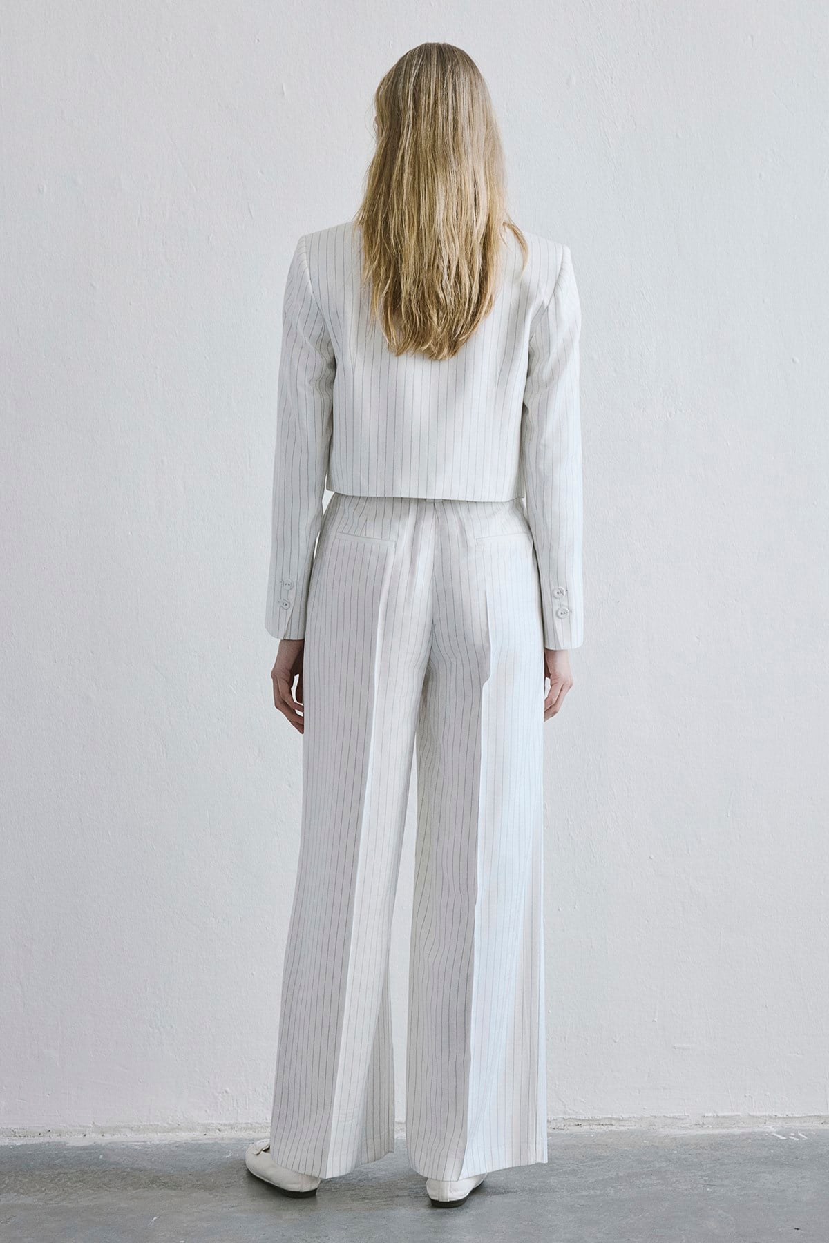 Striped High Waist Wide Leg Pants