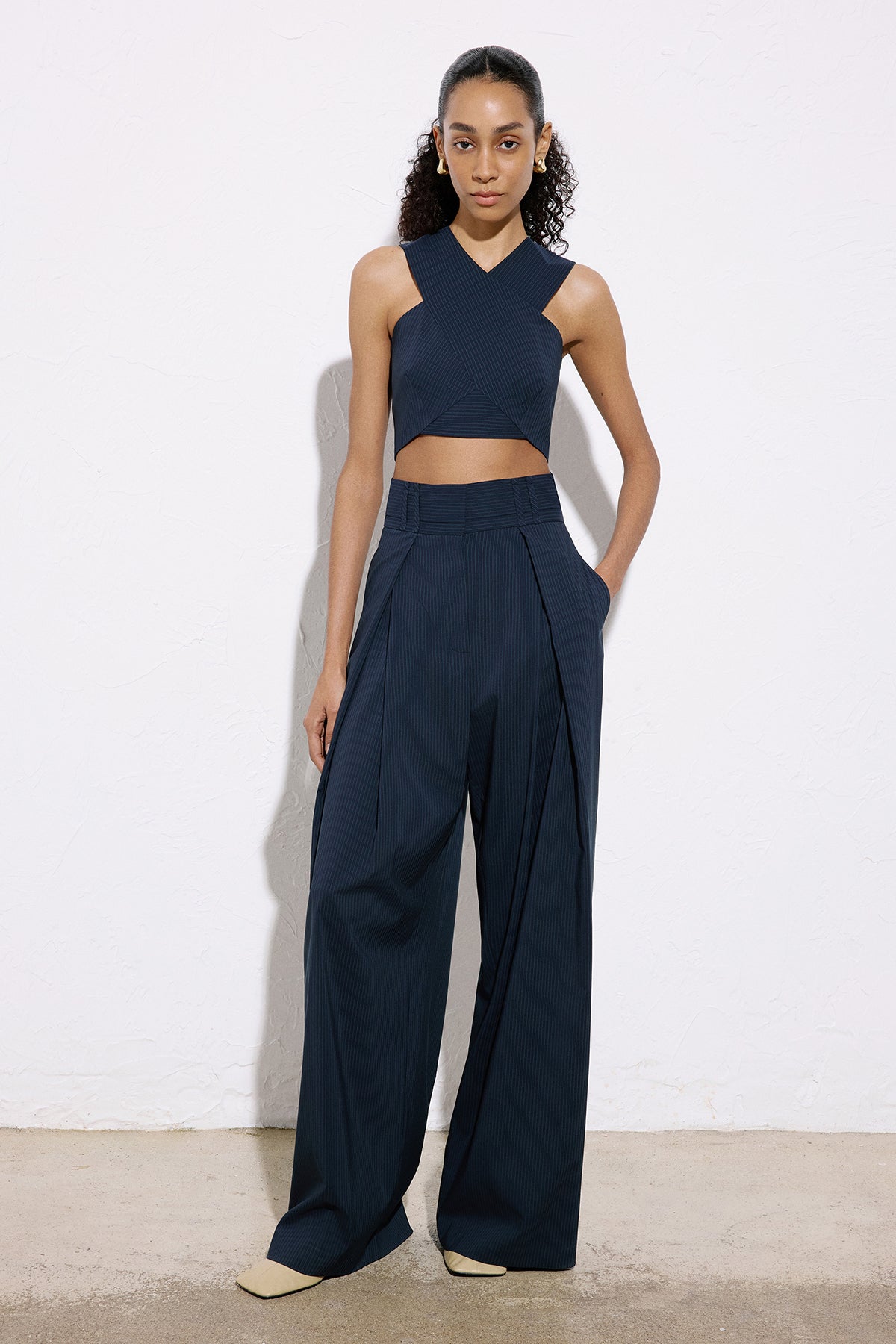 Striped Wide Leg Trousers