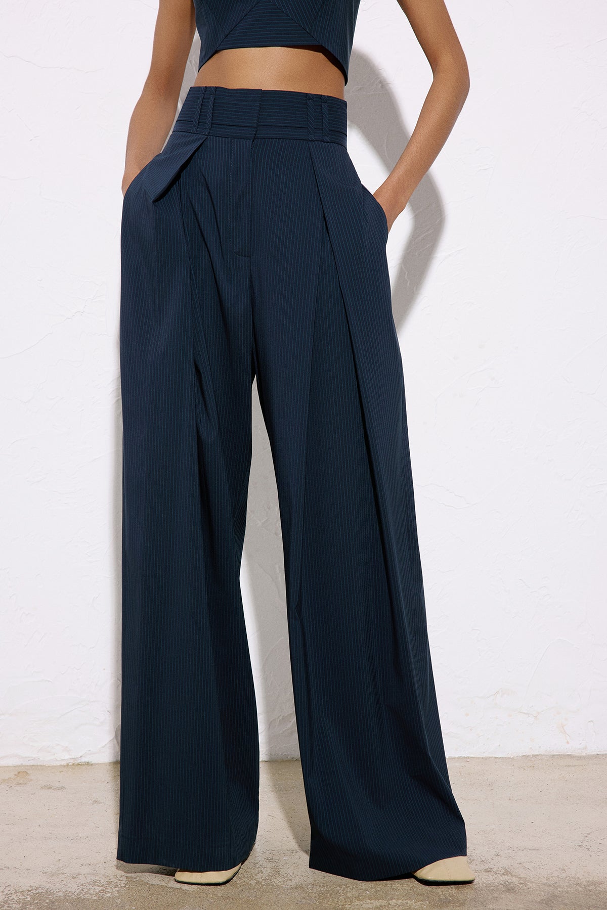 Striped Wide Leg Trousers