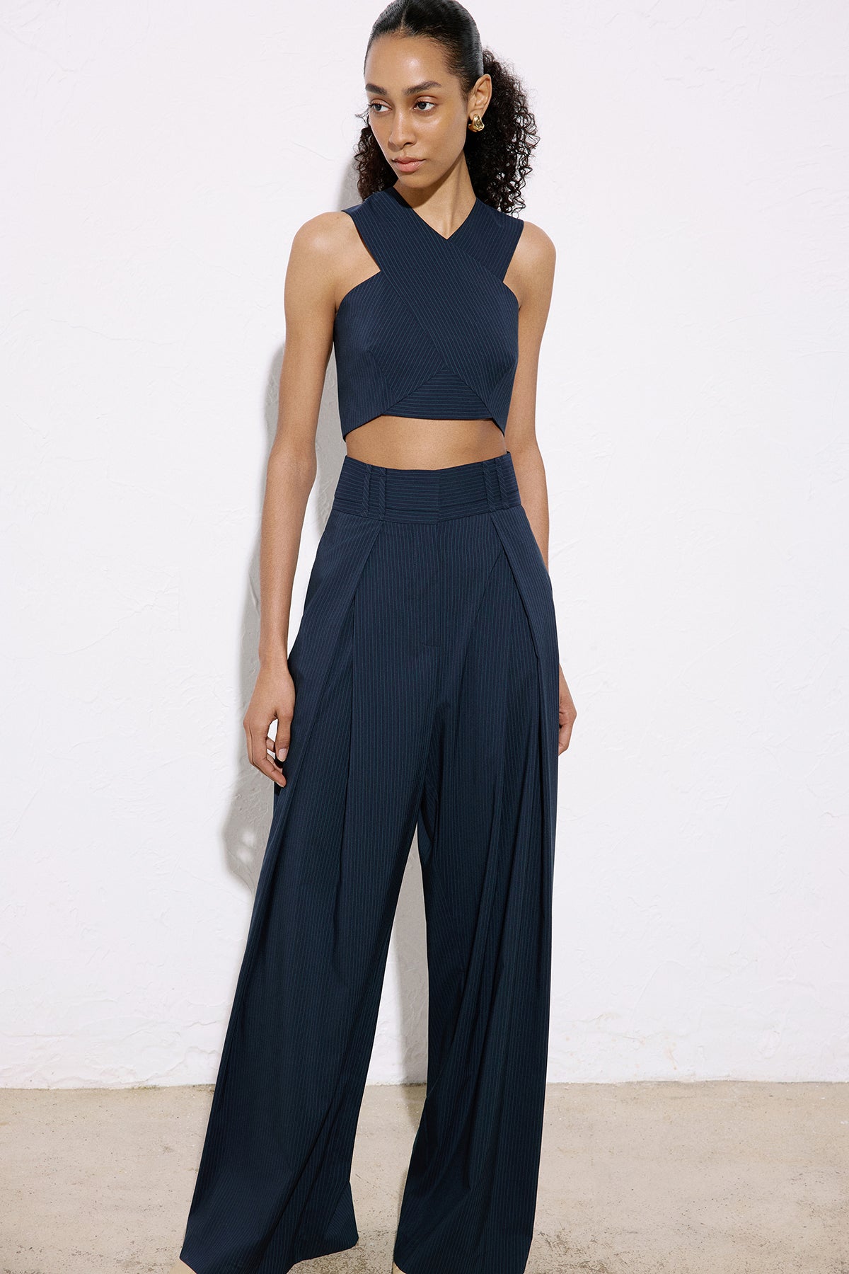 Striped Wide Leg Trousers