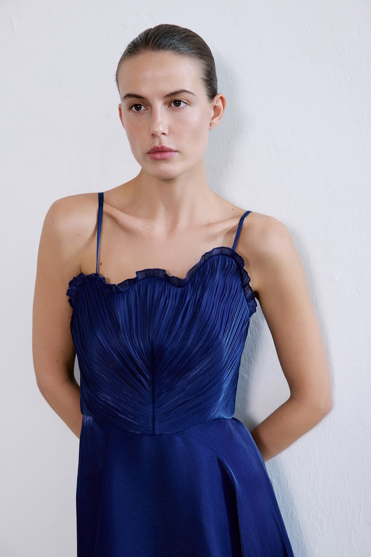 Thin Strap Flared Midi Dress