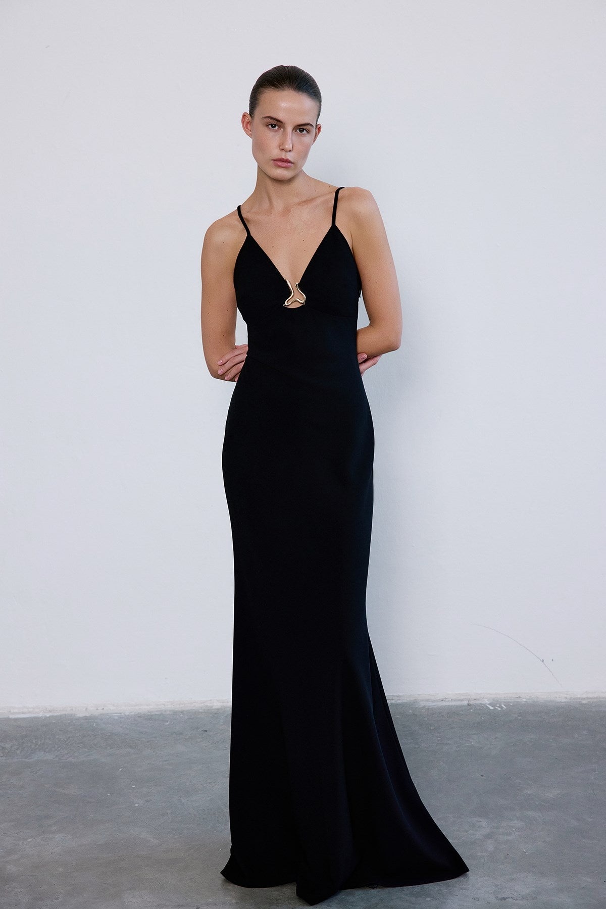 Thin Strap V Neck Maxi Dress