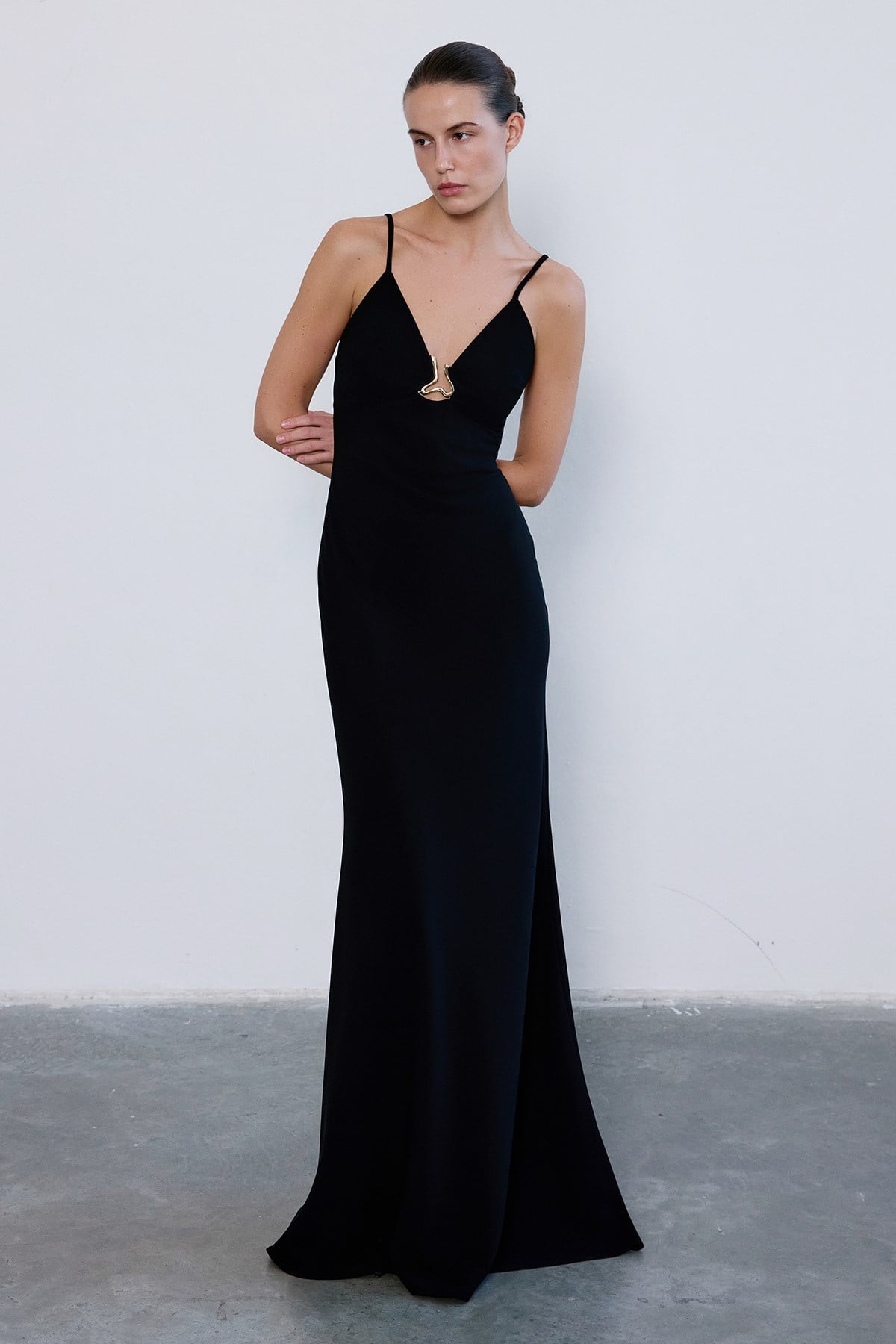 Thin Strap V Neck Maxi Dress