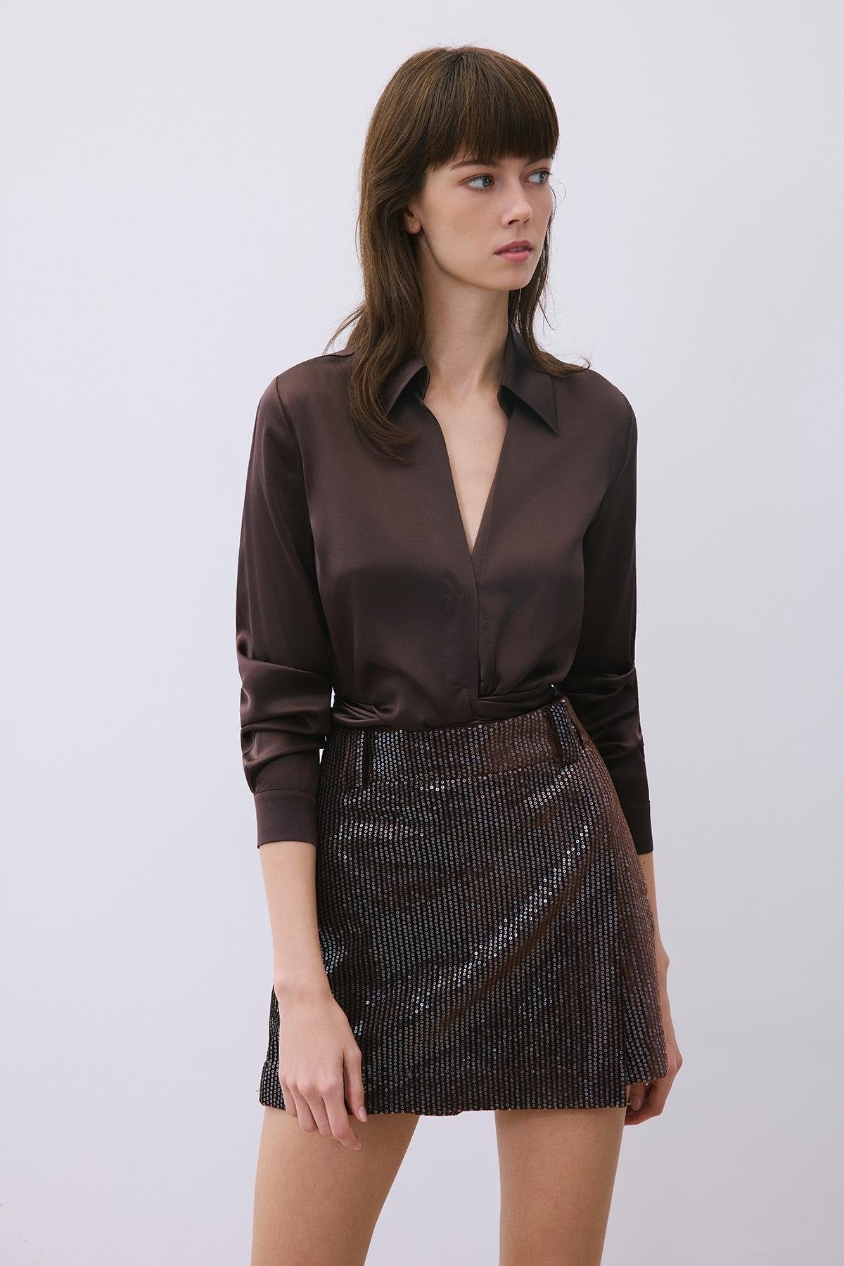 Velvet Sequin Skİrt